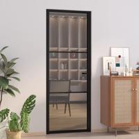 VidaXL Binnendeur 76x201,5 cm esg-glas en aluminium zwart