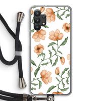 Peachy flowers: Samsung Galaxy A32 5G Transparant Hoesje met koord