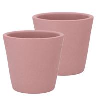 DK Design Bloempot/plantenpot - 2x - Vinci - lichtroze mat - voor kamerplant - D13 x H15 cm