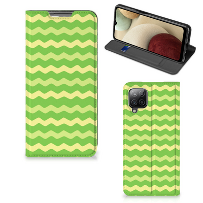 Samsung Galaxy A12 Hoesje met Magneet Waves Green