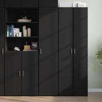 Hoge kast 40x42,5x185 cm bewerkt hout zwart