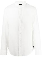 Emporio Armani chemise en lin à manches longues - Blanc