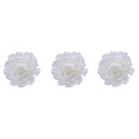 4x stuks decoratie bloemen wit met veertjes op clip 11 cm - thumbnail