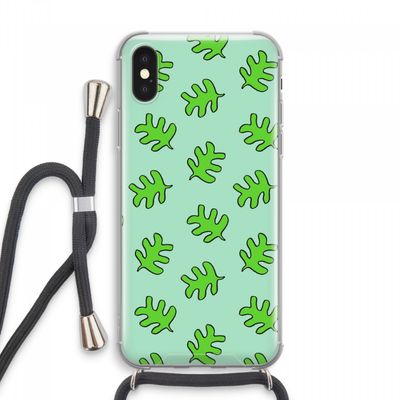 Groene blaadjes: iPhone XS Max Transparant Hoesje met koord