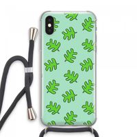 Groene blaadjes: iPhone XS Max Transparant Hoesje met koord