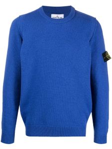 Stone Island pull en maille à patch Compass - Bleu