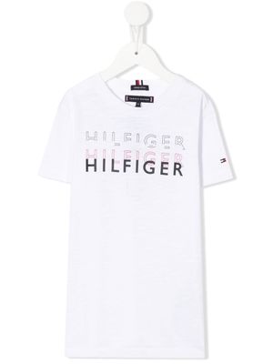 Tommy Hilfiger Junior t-shirt à logo imprimé - Blanc