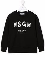 MSGM Kids sweat à logo imprimé - Noir