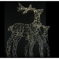 Kerstverlichting figuren - 2x st - rendieren - LED - 53 en 103 cm - metaal - verlicht