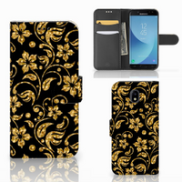 Samsung Galaxy J5 2017 Hoesje Gouden Bloemen - thumbnail