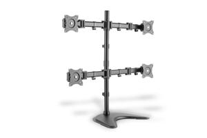 Digitus DA-90364 Monitorvoet 4-voudig 38,1 cm (15) - 68,6 cm (27) Zwart Draaibaar, In hoogte verstelbaar, Kantelbaar, Zwenkbaar, Roteerbaar, Staand