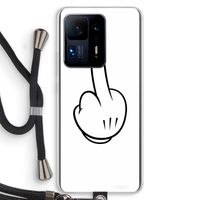 Middle finger white: Xiaomi Mi Mix 4 Transparant Hoesje met koord