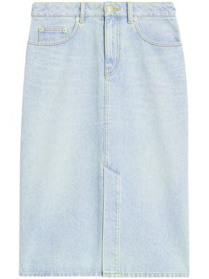 AMI Paris jupe crayon en jean à coupe mi-longue - Bleu