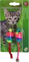 Boon kattenspeelgoed regenboogmuis 4 centimeters kaart a 2 stuks