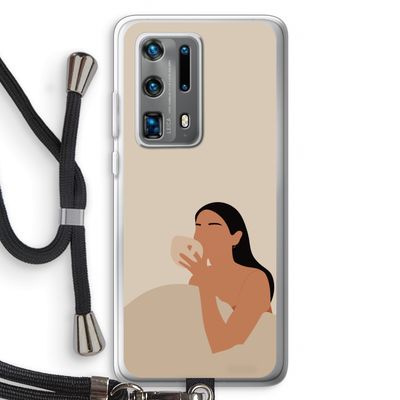 Fresh coffee: Huawei P40 Pro Plus Transparant Hoesje met koord