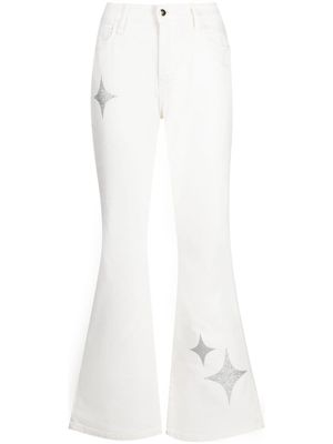 Madison.Maison jean évasé à motif d'étoiles - Blanc