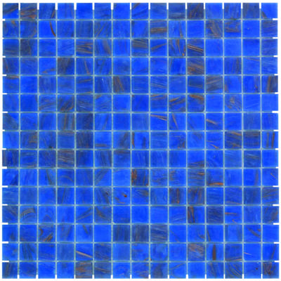 The Mosaic Factory Amsterdam Mozaiek Tegel Vierkant - Blauw Glas Goud Serie 322x322 mm