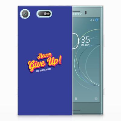 Sony Xperia XZ1 Compact | Siliconen hoesje | met naam Never Give Up Sony Xperia XZ1 Compact | Siliconen hoesje | met naam Never Give Up