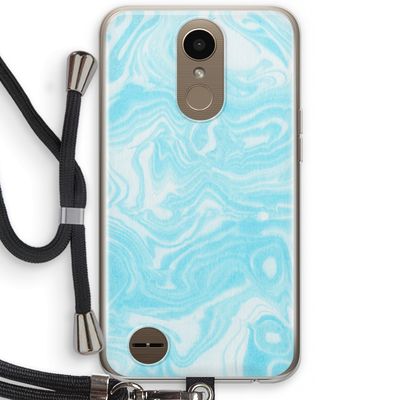 Waterverf blauw: LG K10 (2017) Transparant Hoesje met koord