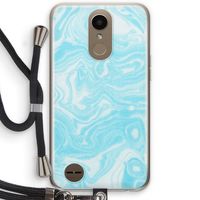 Waterverf blauw: LG K10 (2017) Transparant Hoesje met koord