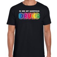 Foute party t-shirt voor heren - Ik heb het hartstikke druks - zwart - carnaval/themafeest