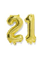 HEMA Folieballon getal 21 60cm goud (goud)