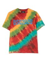 DSQUARED2 KIDS t-shirt tie-dye à logo imprimé - Rouge - thumbnail