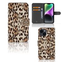 iPhone 15 | Telefoonhoesje | Met pasjeshouder | Leopard
