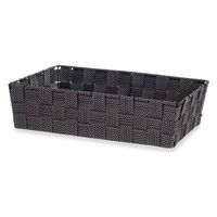 Kast/badkamer opbergmandjes zwart 34 x 21 x 8,5 cm - Opbergmanden