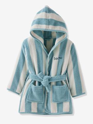 TRANSAT gestreepte badjas voor kinderen blauw, gestreept