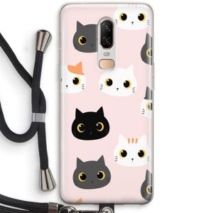 Katten: OnePlus 6 Transparant Hoesje met koord