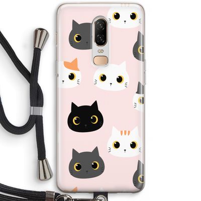 Katten: OnePlus 6 Transparant Hoesje met koord