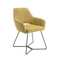 Jesper Home Eetkamerstoel 'Yanai' Beehive Black, kleur Lemon Lines Jesper Home Eetkamerstoel 'Yanai' Beehive Black, kleur Lemon Lines