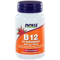 NOW B12 1000mcg en Foliumzuur Kauwtabletten