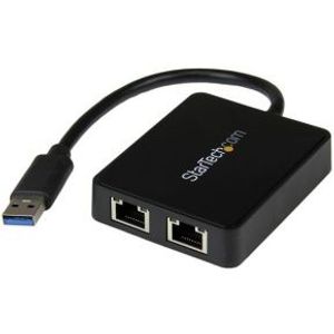 StarTech.com USB 3.0 naar 2-poorts gigabit Ethernet-adapter NIC met USB-poort