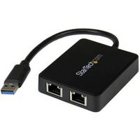 StarTech.com USB 3.0 naar 2-poorts gigabit Ethernet-adapter NIC met USB-poort