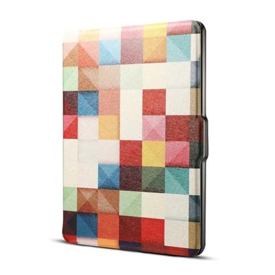 Kleuren magische kubus Print horizontaal flip PU lederen beschermhoes voor Amazon Kindle Paperwhite 1 & 2 & 3 met slaap / Wake-up
