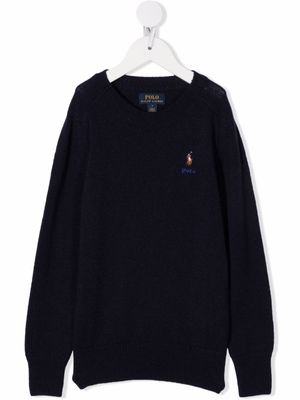 POLO RALPH LAUREN KIDS pull à col polo - Bleu