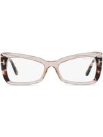 TOM FORD Eyewear lunettes de vue rectangulaires à design bicolore - Marron - thumbnail