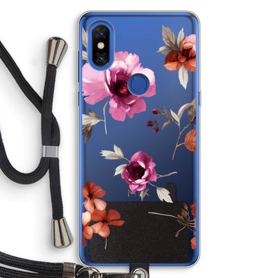 Geschilderde bloemen: Xiaomi Mi Mix 3 Transparant Hoesje met koord