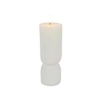 LED Kaars Ribbel 7x20 cm Wit