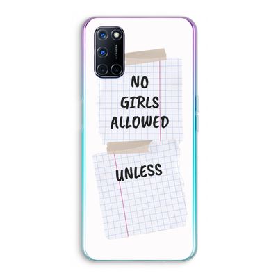 No Girls Allowed Unless: Oppo A52 Transparant Hoesje