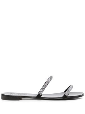 Giuseppe Zanotti sandales Croisette à ornements en cristal - Noir