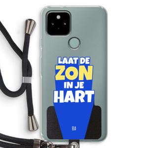 Laat de zon in je hart: Pixel 5 Transparant Hoesje met koord