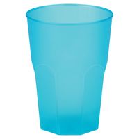 Drinkglazen frosted - turquoise - 6x - 420 ml - onbreekbaar kunststof - Feest/cocktailbekers - thumbnail