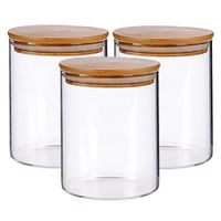 Set van 3x stuks glazen luxe keuken voorraadpotten/voorraadbussen 870 ml