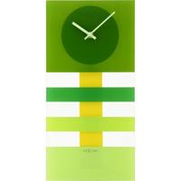 NeXtime klok 2855gn bold stripes, 19 x 38 cm, wall, green NeXtime klok 2855gn bold stripes, 19 x 38 cm, wall, green