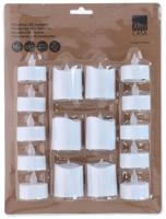 Flikkerende LED-theelichtset van 16 stuks Flikkerende LED-theelichtset van 16 stuks