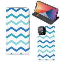 iPhone 12 Pro Max | Hoesje met Magneet | Zigzag Blauw