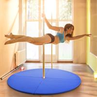 Paalmat Dansmat Gymnastiek Beschermmat met Klittenband PVC-Mat Afneembaar Ф150 x 5 cm